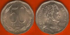  Čilė 50 pesos 1999 km#219.2 UNC 