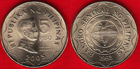  Filipinai 5 piso 2005 km#272 UNC 