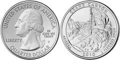  JAV 1/4 dollar 2010 P "Grand Canyon Arizona" UNC 