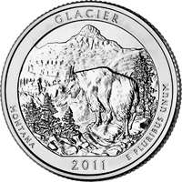  JAV 1/4 dollar 2011 D "Glacier" UNC 