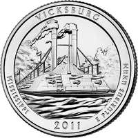  JAV 1/4 dollar 2011 D "Vicksburg Mississippi" UNC 