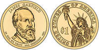  JAV 1 dollar 2011 P "James Garfield" UNC 