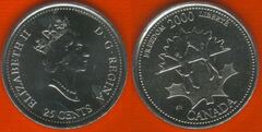  Kanada 25 cents 2000 km#374 "Freedom" UNC 