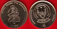  Ruanda 5 francs 2009 "Banki Nkuru" UNC 