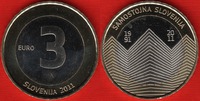  Slovėnija 3 euro 2011 "Nepriklausomybė" UNC 