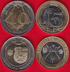  Moldova 2 mon. rink. 5-10 lei 2018 BiM. UNC 