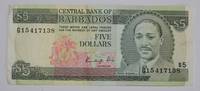  Barbadosas 5 Dollars 1986m. P37 VF 