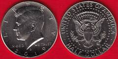  JAV 1/2 dollar 2019 D "Kennedy" UNC 