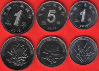  Kinija 3 mon. rink. 1 jiao - 1 yuan 2019 UNC 