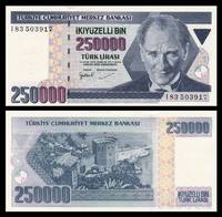  Turkija 250000 Liru 1970(1998)m. P211 UNC 