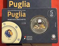  Italija 5 euro 2022 "Puglia" Spalv. BU 