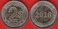  Zimbabvė 2 dollars 2018 "Bond coin" BiM. UNC 