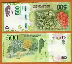  Argentina 500 Pesos 2016(2021)m. P365 UNC 