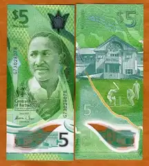  Barbadosas 5 Dollars 2022m. P81 UNC 