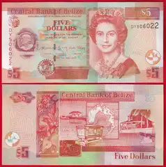  Belizas 5 dollars 2020 P-67 UNC 