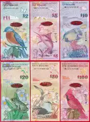 Bermuda 6 b.rink. 2-100 dollars 2009 P-57-62 UNC