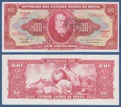  Brazilija 100 Cruzeiro 1966m. P185 Unc 