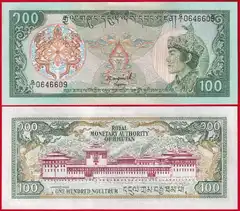 Butanas 100 ngultrum 1986 P-18a UNC