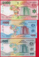  CAS 3 bankn.: 500, 1000, 2000 francs 2020 UNC 