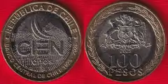  Čilė 100 pesos 2025 "Central Bank" BiM.  UNC 