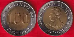  Ekvadoras 100 sucres 1997 "C.Bank" km#101 BiM. UNC 