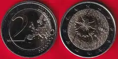  Estija 2 euro 2024 "Cornflower" UNC 