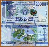  Gvinėja 20000 Francs 2015m. P50 UNC 