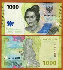  Indonezija 1000 Rupiah 2022m. P-w162 Unc 