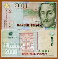  Kolumbija 2000 Pesos 2005m. P457 UNC 