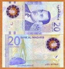  Marokas 20 Dirhams 2019m. P-W78 UNC Proginė 