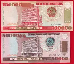 Mozambikas 2 bank. rink.: 50k-100k met. 1993 UNC 