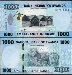  Ruanda 1000 Francs 2019m. P-39 UNC 
