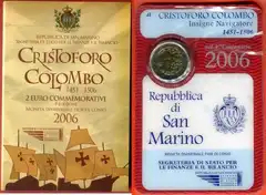  San Marinas 2 euro 2006 "Chr. Columbus" UNC 