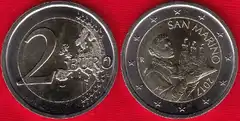  San Marinas 2 euro 2019 km#562 UNC 