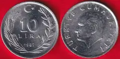  Turkija 10 lira 1987 km#964 UNC 
