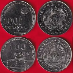  Uzbekija 2 m. rink. 100 som 2009 "Tashkent" UNC 