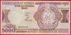  Vanuatu 5000 vatu 2006-2010 P-15 UNC 
