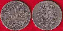  Vokietija 1 mark 1875 F km#7 Ag 