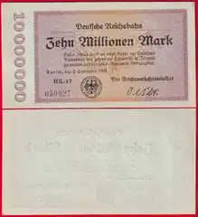  Vokietija 10000000 (10 mil.) mark 1923 P-S1014 UNC 