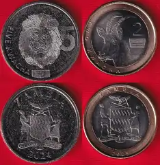  Zambija 2 mon. rink. 2-5 kwacha 2024-2025 UNC 