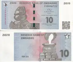 Zimbabve 10 Zig 2024m. P110 Unc 
