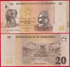  Zimbabvė 20 zig 2026 P-116 "Great Five" UNC 