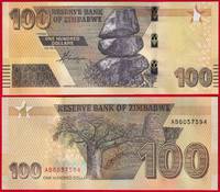 Zimbabwe 100 dollars 2020 P-106 UNC 