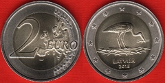  Latvija 2 euro 2015 "Stork - Gandras" UNC 