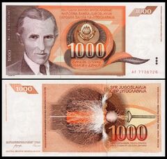  Jugoslavija 1000 Dinara 1990m. P107 UNC 