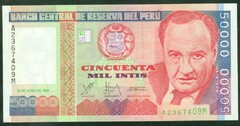  Peru 50000 Intis 1988m. P142 UNC 