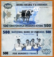  Ruanda 500 Franku 2013m. P38 UNC 