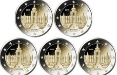  Vokietija 5 mon. rink. 2 euro 2016 "Dresden" UNC 