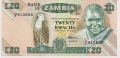  Zambija 20 Kwacha 1988m. P27 UNC 