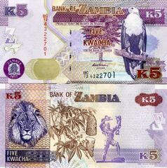  Zambija 5 Kwaca 2012m. P50 UNC 